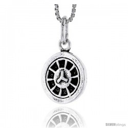 Sterling Silver Mug Wheel Pendant, 1/2 in tall