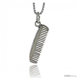 Sterling Silver Hair Comb Pendant, 3/4 in tall