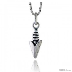 Sterling Silver Arrowhead Pendant, 1/2 in tall