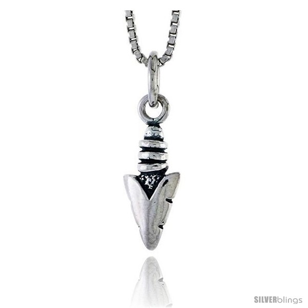 Sterling Silver Arrowhead Pendant, 1/2 in tall