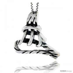 Sterling Silver Rope Knot Pendant, 1 in tall