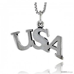 Sterling Silver USA Talking Pendant, 1/2 in tall