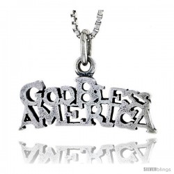 Sterling Silver God Bless America Talking Pendant, 3/8 in tall