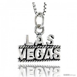 Sterling Silver Las Vegas Talking Pendant, 3/8 in tall