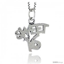 Sterling Silver Sweet 16 Talking Pendant, 1/2 in tall -Style Pa1918