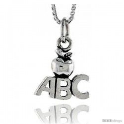 Sterling Silver ABC Pendant, 1/2 in tall