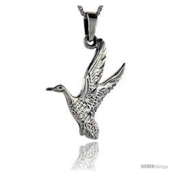 Sterling Silver Goose Pendant, 1 1/2 in tall