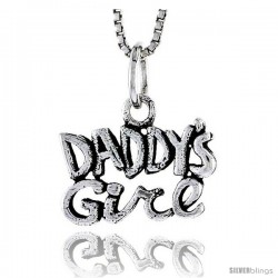 Sterling Silver Daddy's Girl Talking Pendant, 1/2 in tall