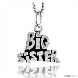 Sterling Silver Big Sister Talking Pendant, 1/2 in tall