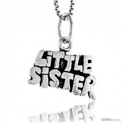 Sterling Silver Little Sister Talking Pendant, 1/2 in tall