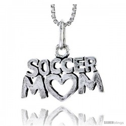 Sterling Silver Soccer Mom Talking Pendant, 1/2 in tall