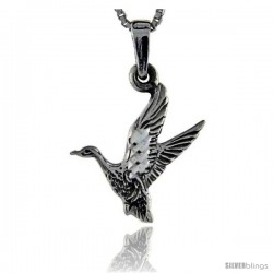 Sterling Silver Goose Pendant, 1 1/8 in tall