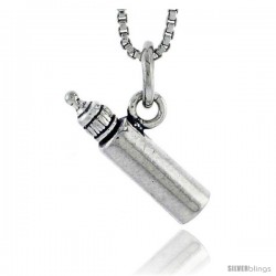 Sterling Silver Baby Bottle Milk Pendant, 5/8 in wide