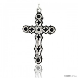 Sterling Silver Latin Cross Pendant, 1 1/2 in tall