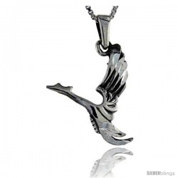 Sterling Silver Phoenix Pendant, 1 1/4 in tall