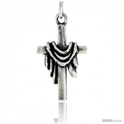 Sterling Silver Robed Cross Pendant, 3/4 in tall