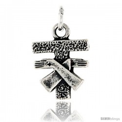 Sterling Silver Tau Cross / St. Anthony's Cross Pendant, 1/2 in tall