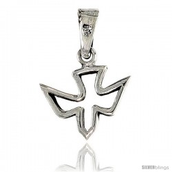 Sterling Silver Dove Pendant, 1/2 in tall -Style Pa1961