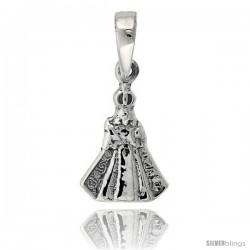 Sterling Silver Infant Jesus of Prague Pendant, 3/4 in tall