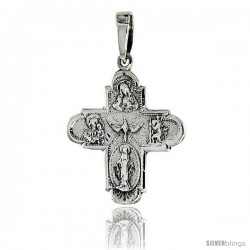 Sterling Silver 4-way Cross, 1 in tall