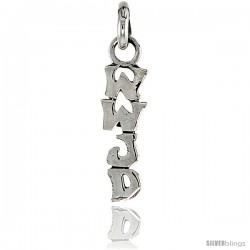 Sterling Silver Vertical WWJD Pendant, 1/2 in tall