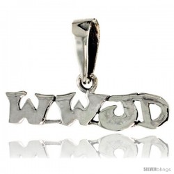 Sterling Silver WWJD Pendant, 1/4 in tall