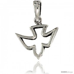 Sterling Silver Dove Pendant, 1/2" in tall -Style Pa1967