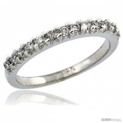 14k White Gold Ladies' Diamond Ring Band w/ 0.29 Carat Brilliant Cut Diamonds, 3/32 in. (2.5mm) wide