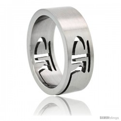Surgical Steel CTR Ring 8mm Wedding Band Matte Finish