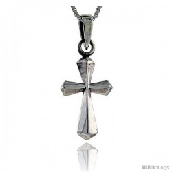 Sterling Silver Fusilly Cross Pendant, 7/8 in long