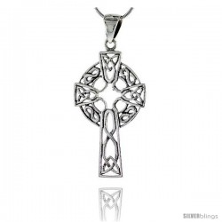 Sterling Silver Celtic Cross Pendant, 1 3/4 in