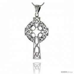 Sterling Silver Celtic Cross Pendant, 1 3/4 in