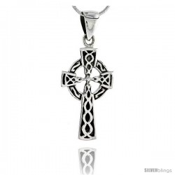 Sterling Silver Celtic Cross Pendant, 1 1/4 in