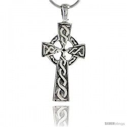 Sterling Silver Celtic Cross Pendant, 1 1/2 in