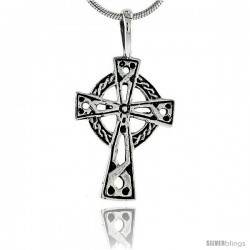 Sterling Silver Celtic Cross Pendant, 1 1/4 in -Style Pa2006