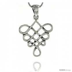 Sterling Silver Celtic Knot Pendant, 1 1/16 in -Style Pa2028