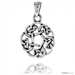 Sterling Silver Celtic Knot Pendant, 3/4 in -Style Pa2032