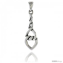 Sterling Silver Celtic Knot Pendant, 1 1/8 in -Style Pa2036
