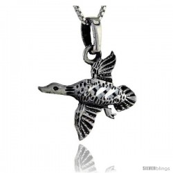 Sterling Silver Duck Pendant, 1 1/4 in tall