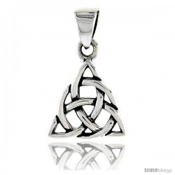 Sterling Silver Celtic Knot Trinity Pendant, 1/2 in