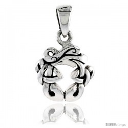 Sterling Silver Celtic Knot Pendant, 5/8 in -Style Pa2045