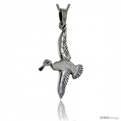 Sterling Silver Duck Pendant, 2 in tall