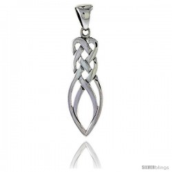 Sterling Silver Celtic Knot Pendant, 1 1/4 in -Style Pa2051