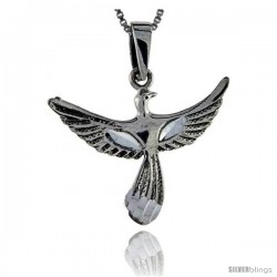 Sterling Silver Bird Pendant, 1 3/8 in tall
