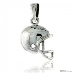 Sterling Silver Football Helmet Pendant, 5/8 in tall