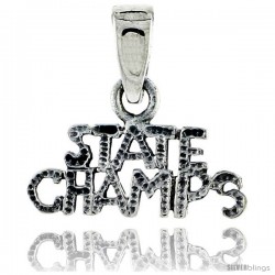 Sterling Silver State Champs Talking Pendant, 5/8 in wide