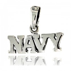 Sterling Silver United States NAVY Talking Pendant, 3/4 in wide