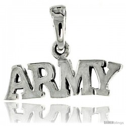 Sterling Silver United States ARMY Talking Pendant, 3/4 in wide