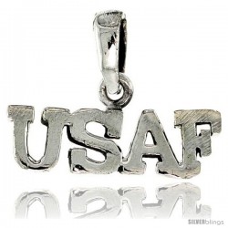 Sterling Silver United States Air Force USAF Talking Pendant, 3/4 in wide