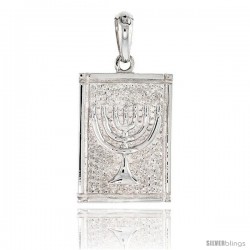 Sterling Silver MENORAH Pendant, 1 1/16 in tall